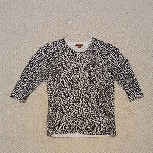 Merona Black and White Long Sleeve Sweater Size M